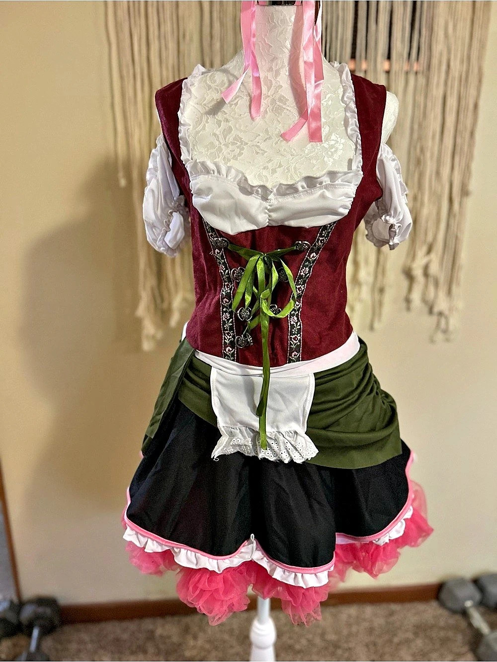 Eye Candy Bavarian Costume Red & Black Size Small